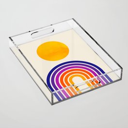 Rainbow Sun: Retro 80s Edition Acrylic Tray
