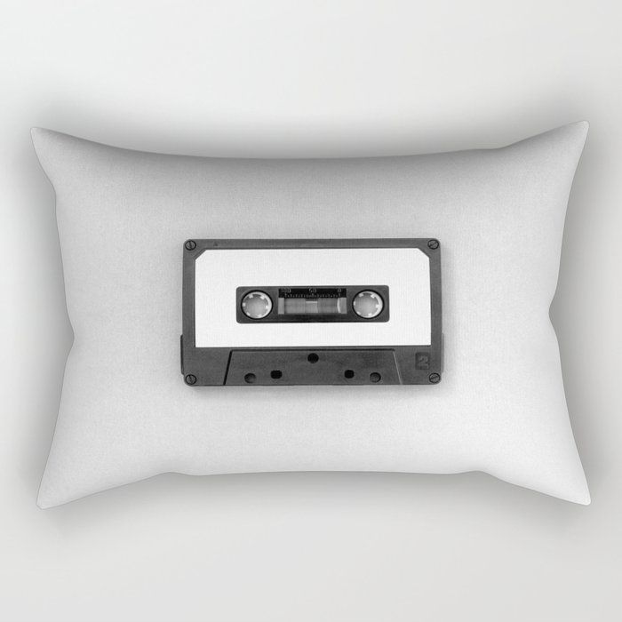 Music Tape (Black and White) Rectangular Pillow