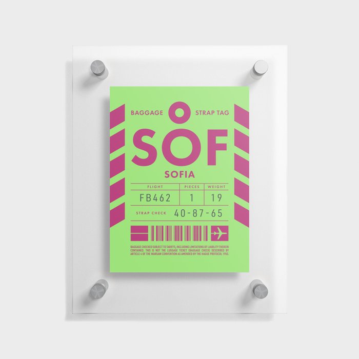 Luggage Tag D - SOF Sofia Bulgaria Floating Acrylic Print