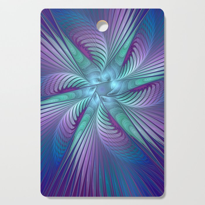 Colorful Grace, Abstract Fractal Art Cutting Board
