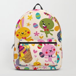 Happy Easter Day Bunny pattern background  2023 Backpack