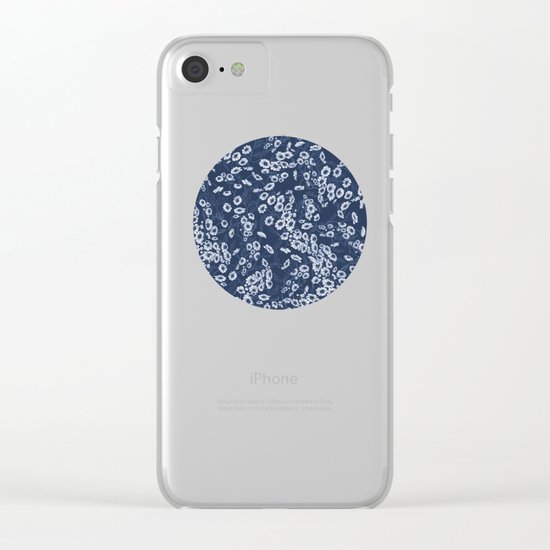 Daisy Dream Navy Clear iPhone Case