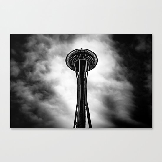 Space Needle Black and white Canvas Print