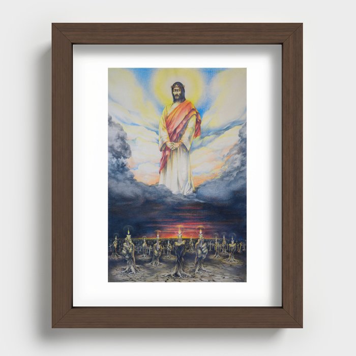 Second coming of Jesus Christ from the series 'Premonition' Recessed Framed Print