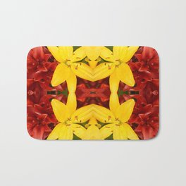 "A Gathering of Lilies" Remix - 3 (4-1) [D4468~49] Bath Mat | Digital, Lilies, Photo, Asianlilies, Abstract, Surreal, Color, Redflowers, Yellowlilies, Yellowflowers 