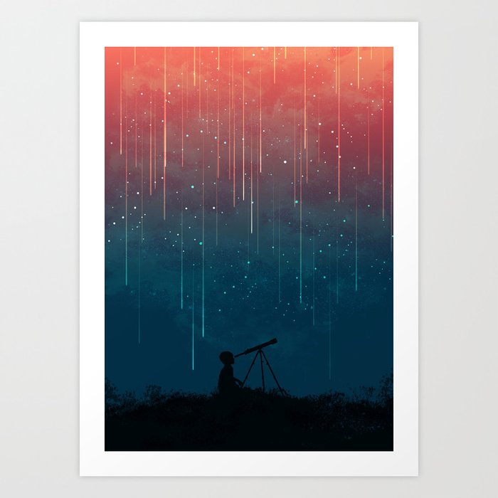 Meteor rain Art Print