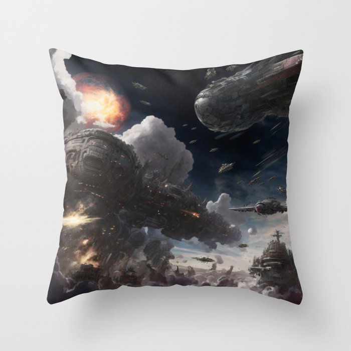 Galactical Warzone 2 Throw Pillow