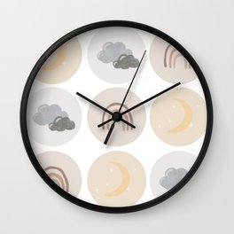 Neutral bohemian weather  Wall Clock