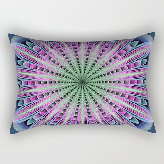 Artistic fantasy flower mandala Rectangular Pillow