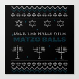 Hanukkah 2021 Menorah Deck Matzo Balls Ugly X-Mas Canvas Print
