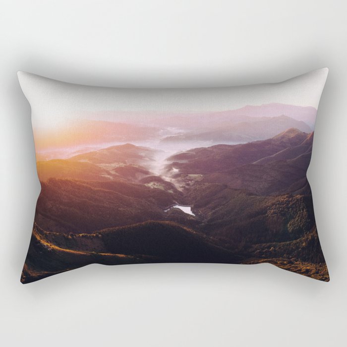 Morning Glory Mountain Landscape Rectangular Pillow