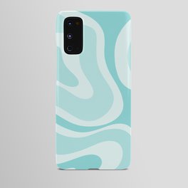 Modern Retro Liquid Swirl Abstract in Light Aqua Teal Blue Android Case