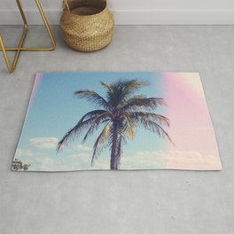 Palm Tree Light Leak Color Nature Photography Rug