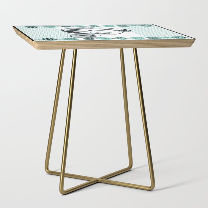 Mid-Century Modern Art Cocktail Teal Side Table