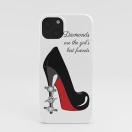 Diamonds are the girls best friends high heels illustration iPhone Case