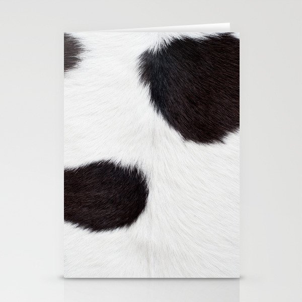 Black Cowhide, Cow Skin Print Pattern Stationery Cards