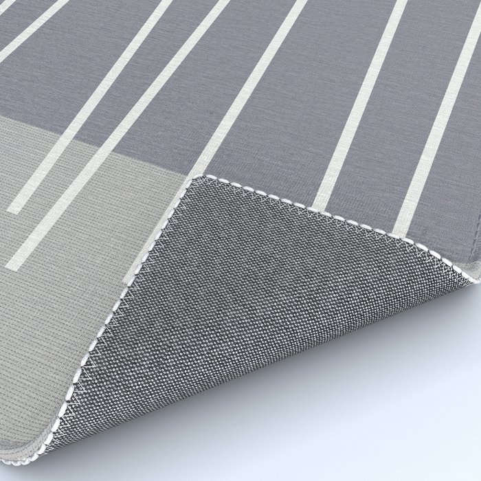Mid Century Modern Textured Gray Stripes Rug By