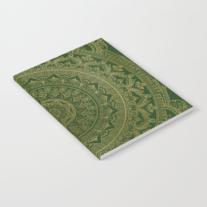 Mandala Royal - Green and Gold Notebook