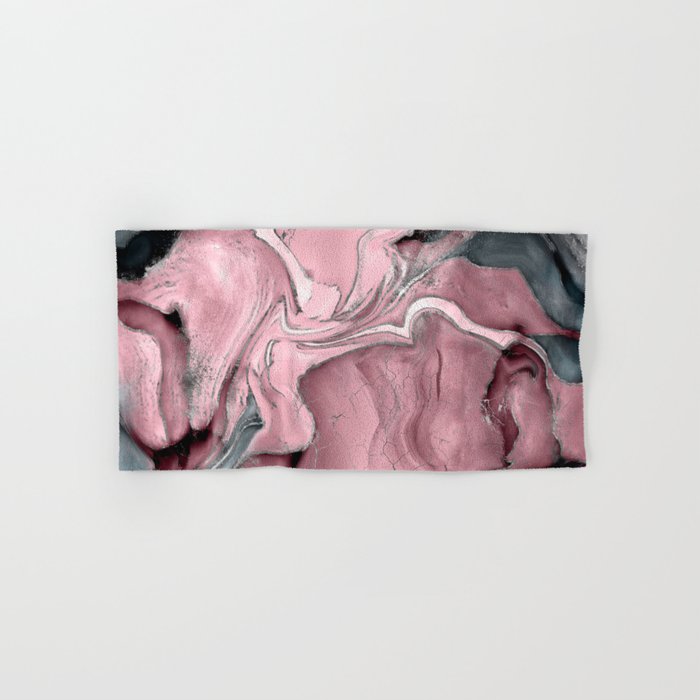 Blush rose watercolor - pastel pinks, grey and silver Hand & Bath Towel