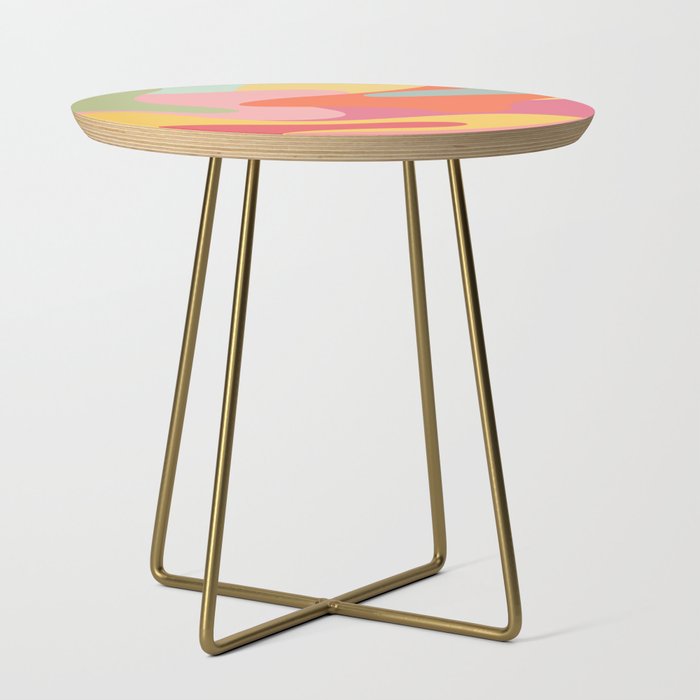 Rainbow Paint Splashes - pastel grey green yellow pink Side Table