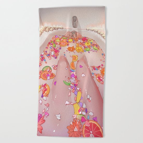 Flower Bath 7 Beach Towel