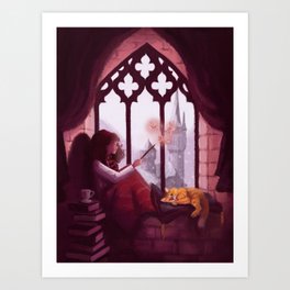 Hermione Reading Art Print