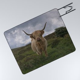 Highland Cow Roaming Free Picnic Blanket