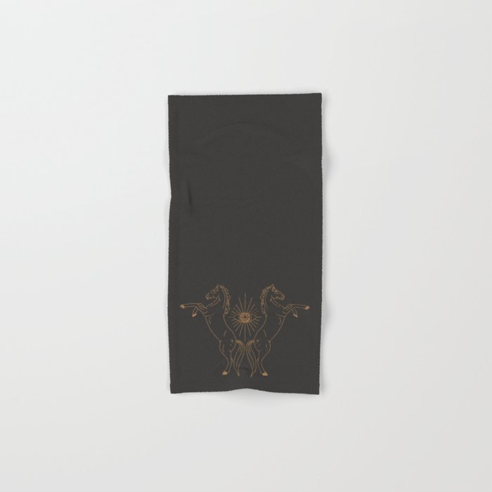 Wild Eyed Gemini - Vintage Black and Camel Hand & Bath Towel