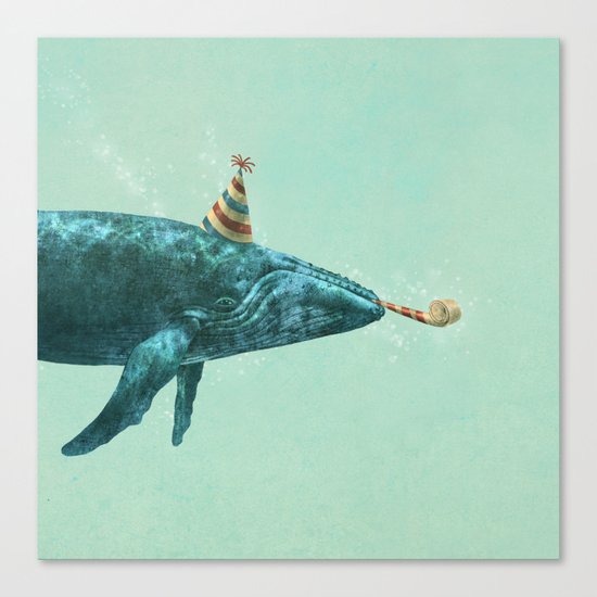 Party Whale - colour option Canvas Print