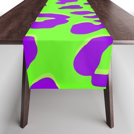 Leopard Print Green Purple Table Runner