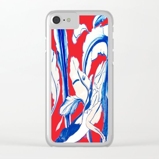 Plant in Blue Marker - Leaf of Life Miracle Leaf - RED Clear iPhone Case