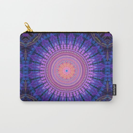 Scratchy mandala with tribal patterns and little flowers Carry-All Pouch
