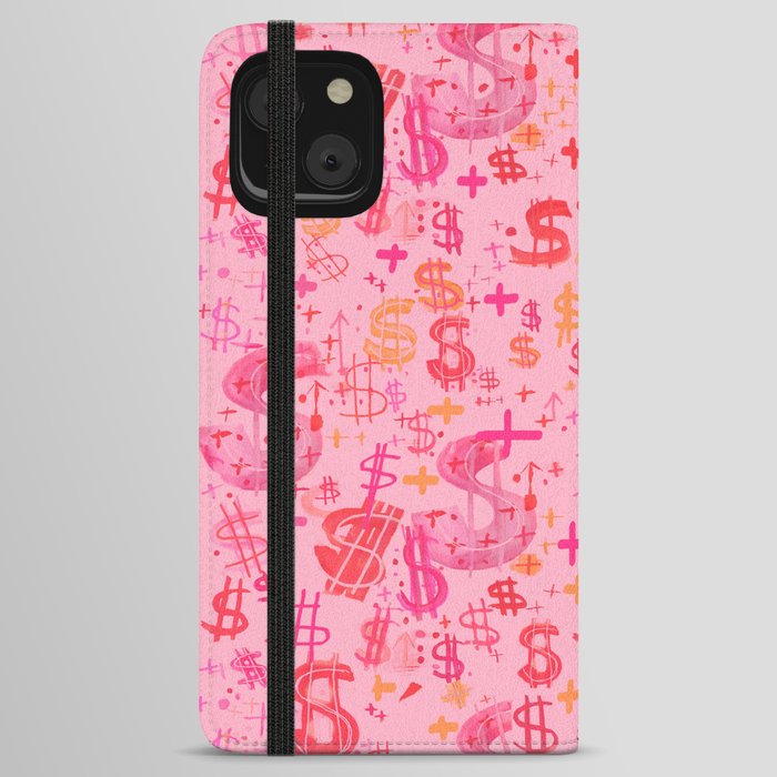 Pink Dollar Signs iPhone Wallet Case