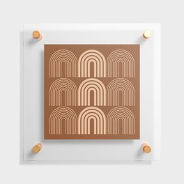 Geometric Shape Patterns 7 in Terracotta Beige (Rainbow) Floating Acrylic Print
