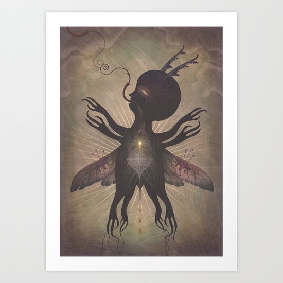 Flight of the Dusk Creature Art Print