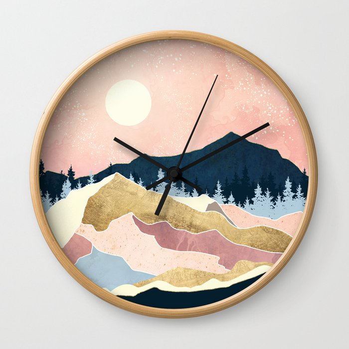 Coral Sunset Wall Clock