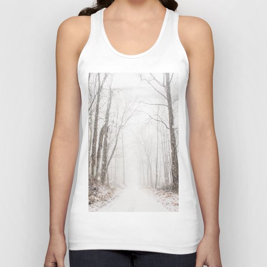 Winter path #photography #society6 Unisex Tank Top