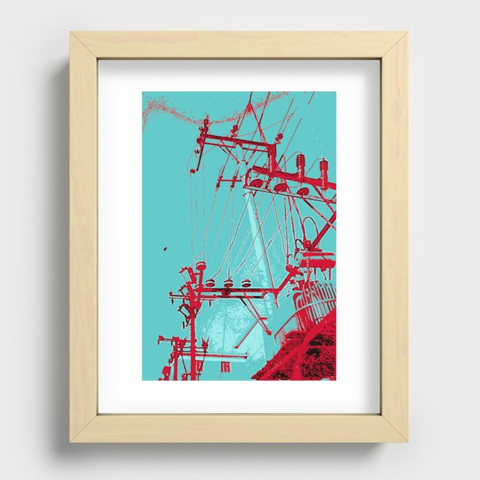 Electricity #11 redblue Recessed Framed Print