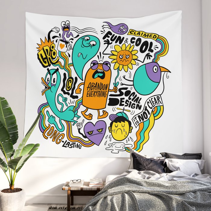 Fun Cool Wall Tapestry by Chris Piascik Society6