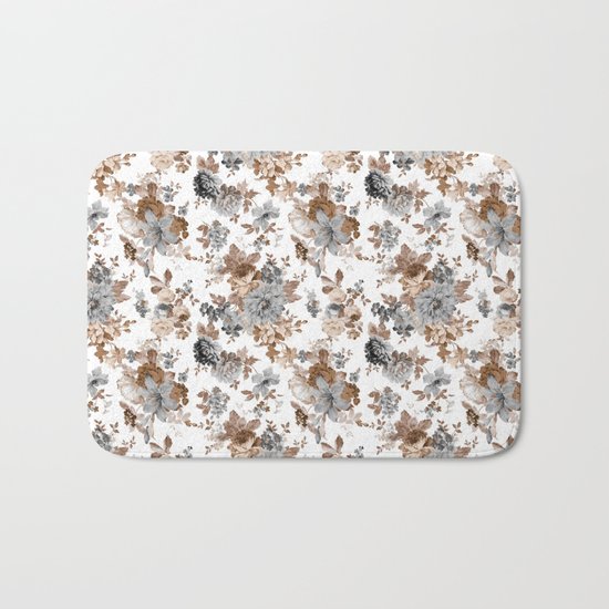 Seamless Floral Pattern Bath Mat