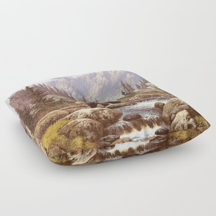 Grizzly Bear in the Rocky Mountains Floor Pillow