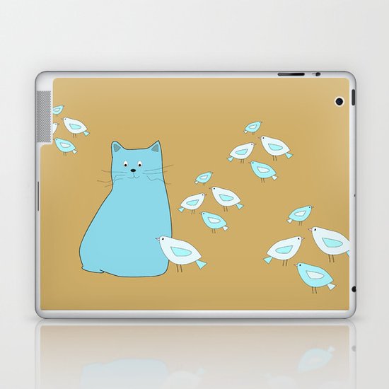 Cat and birds Laptop & iPad Skin