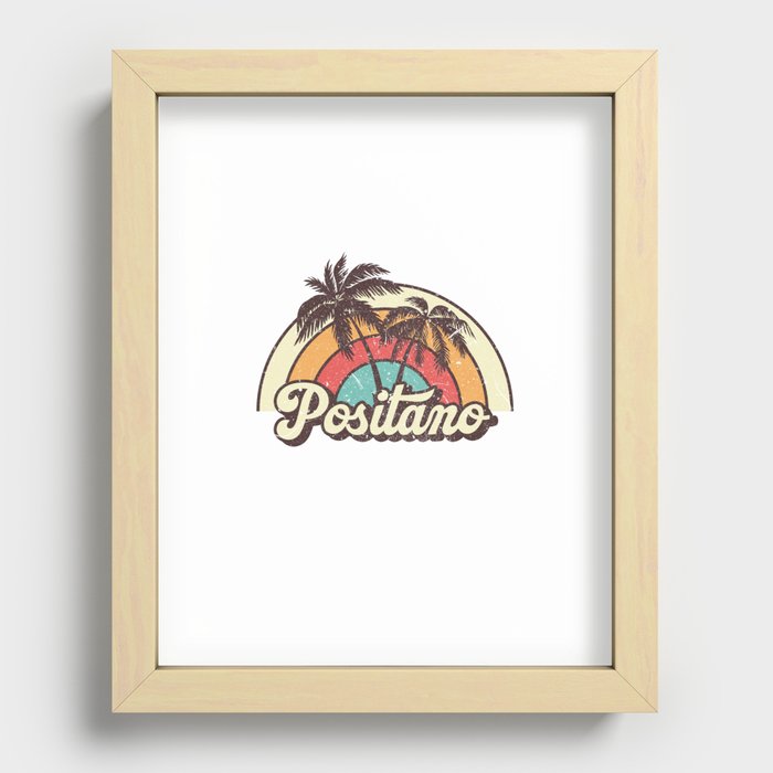 Positano beach city Recessed Framed Print