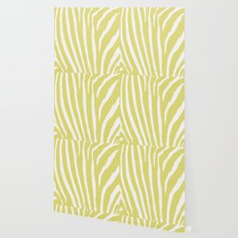 Citrus & White Zebra Print Wallpaper