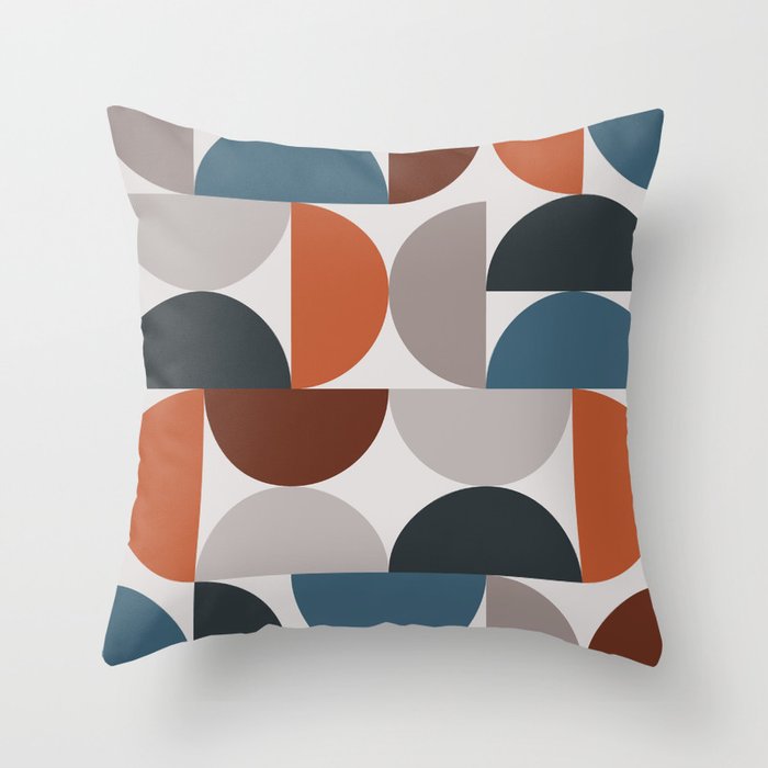 Mid Century Modern Geometric 25 Throw Pillow