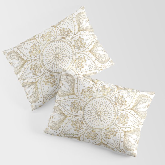 Boho Chic gold mandala design Pillow Sham