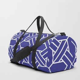 Navy Blue Tiles Retro Pattern Tiled Moroccan Art Duffle Bag