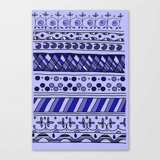 Yzor pattern 002 blue Canvas Print