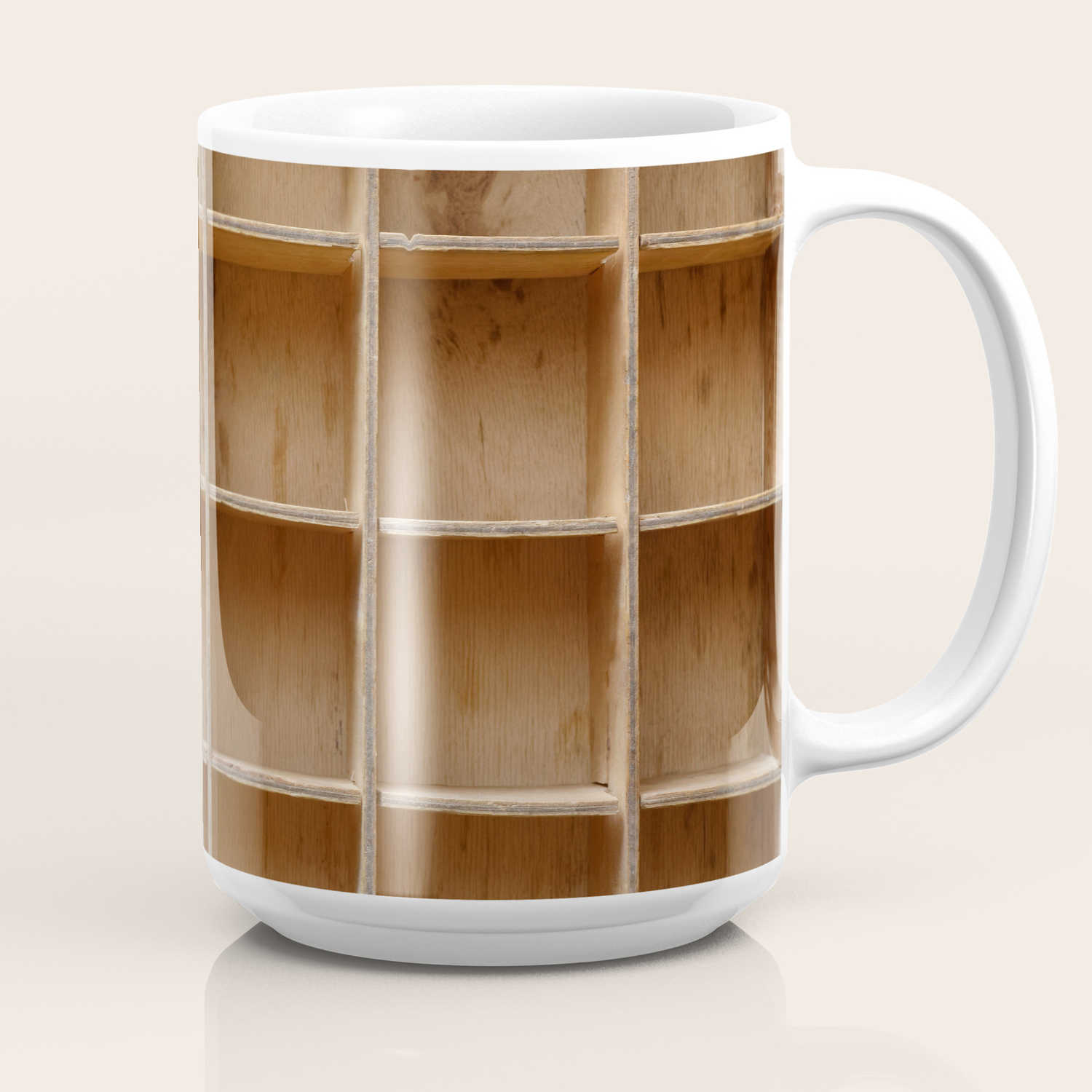 Empty Wooden Cabinet With Cells Coffee Mug By Skleznev Society6