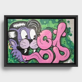 Cool Cat Graffiti Framed Canvas